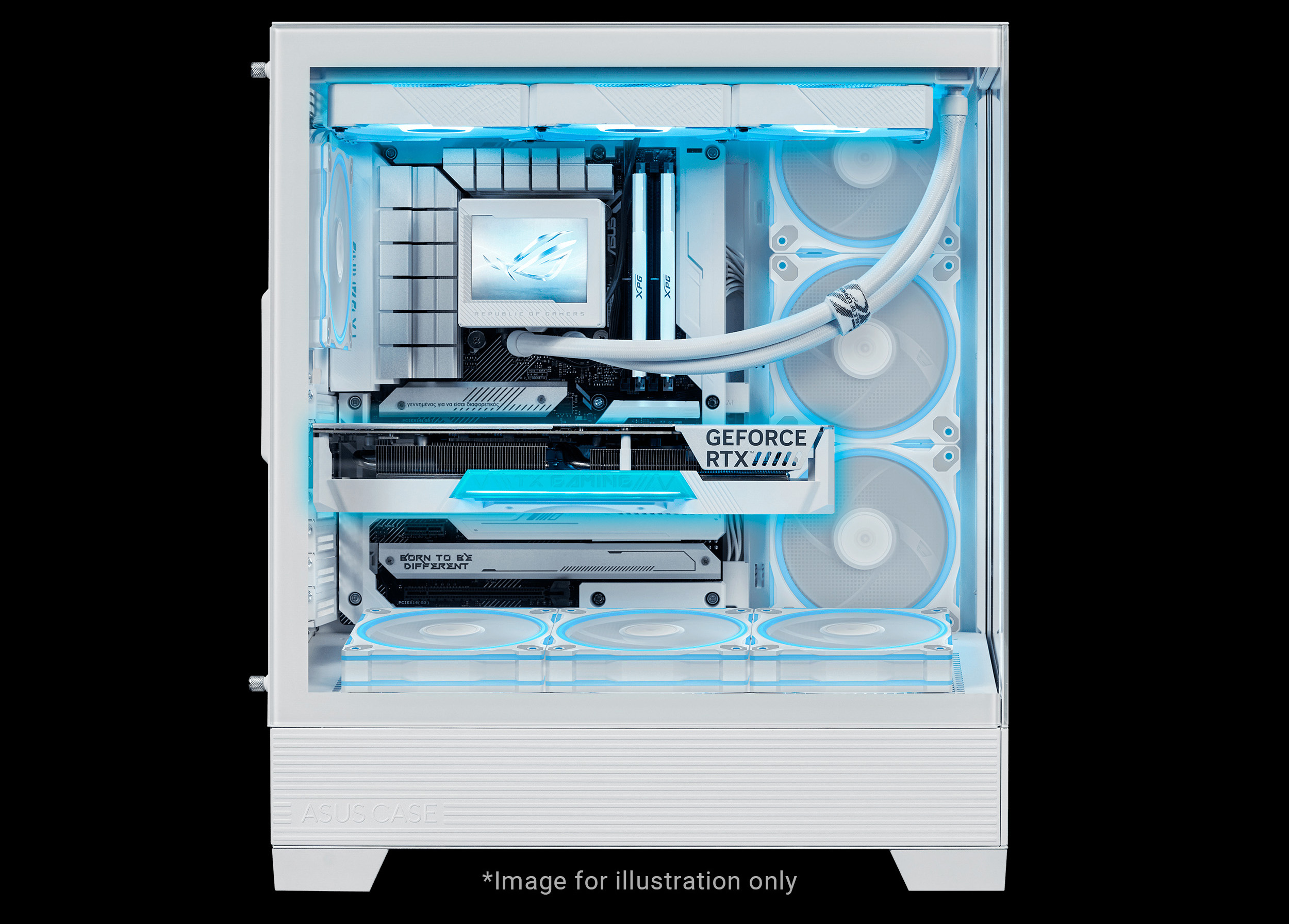 ASUS A31 White ATX Mid-Tower Gaming Case, Dual-sided tempered